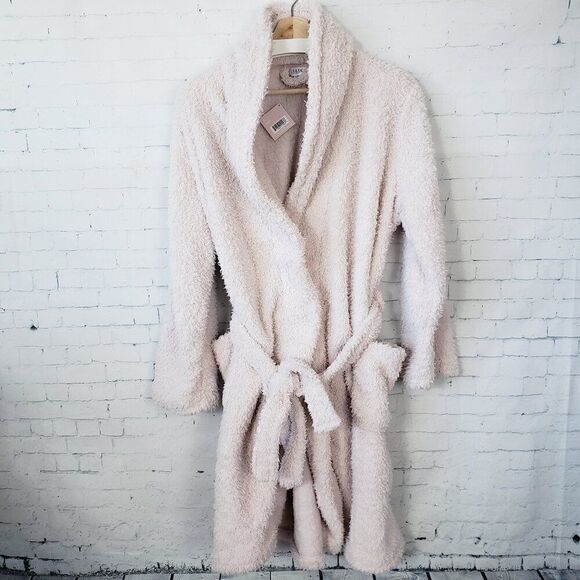 Ulta Plush Bathrobe Size L / XL Short Pockets Light Pink Soft Cozy NEW - Picture 1 of 7